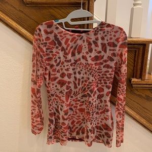 Catherine Malandrino Pink Animal Print Blouse